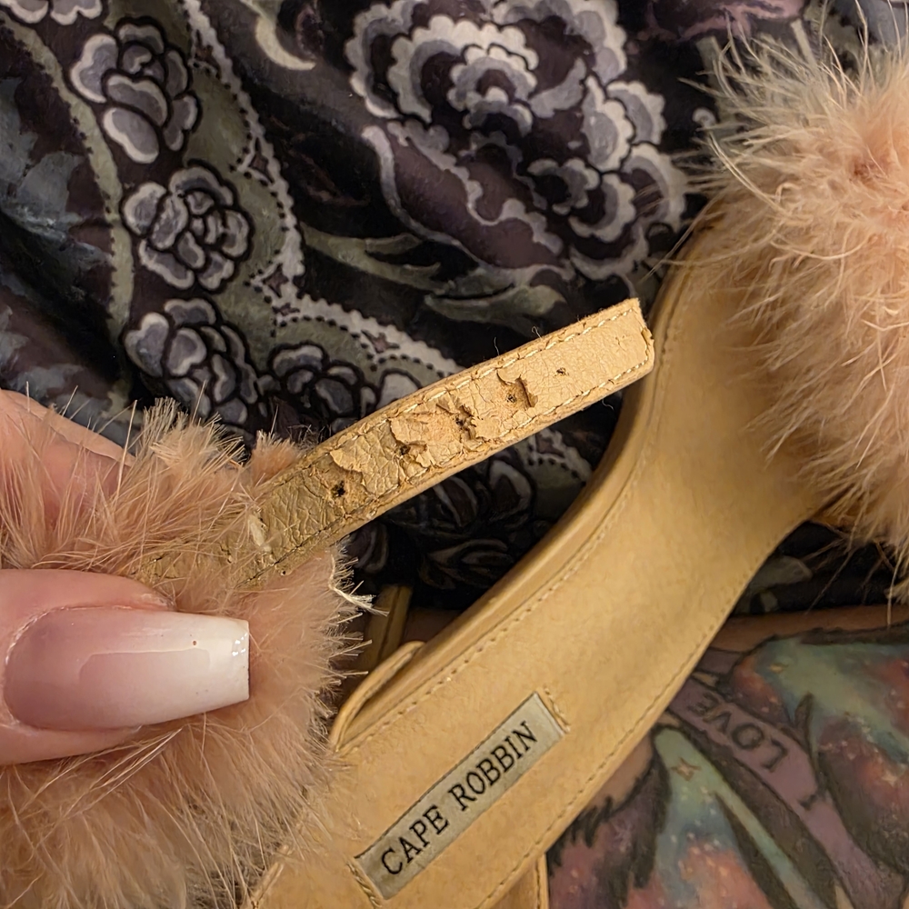 Pink Faux-Fur Ankle Strap High Heels - Picture 7 of 7